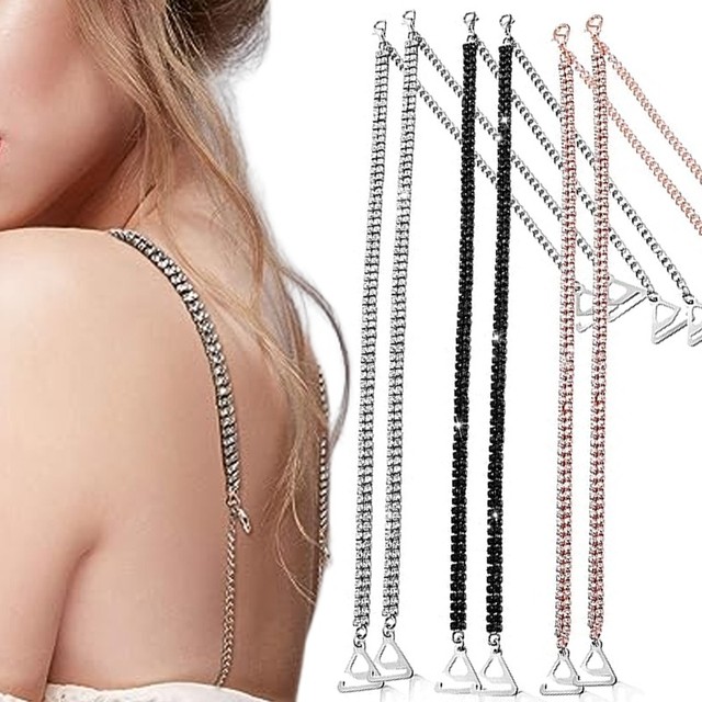 Double-layer Rhinestone Bra Shoulder Straps Women Hollow Crystal Underwear  Lingerie Strap Chains Adjustable Bra Belt Jewelry - AliExpress